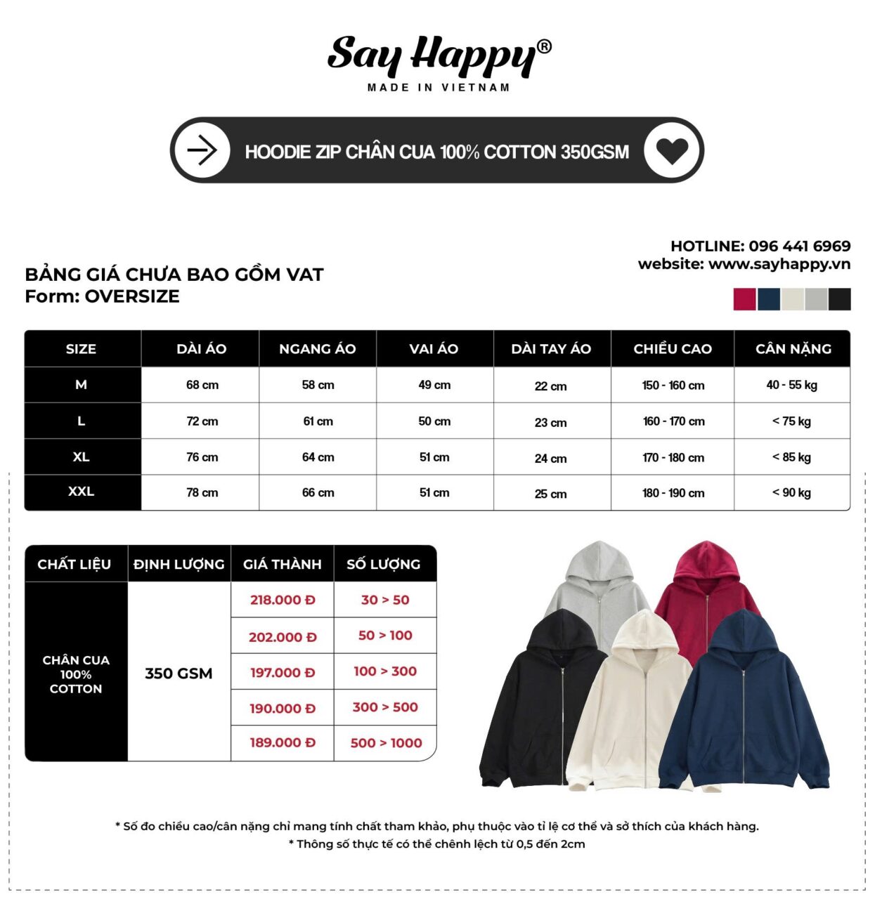 bảng gía sỉ hoodie chân cua 100% cotton