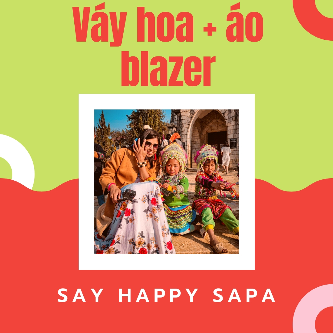 Váy hoa và áo blazer