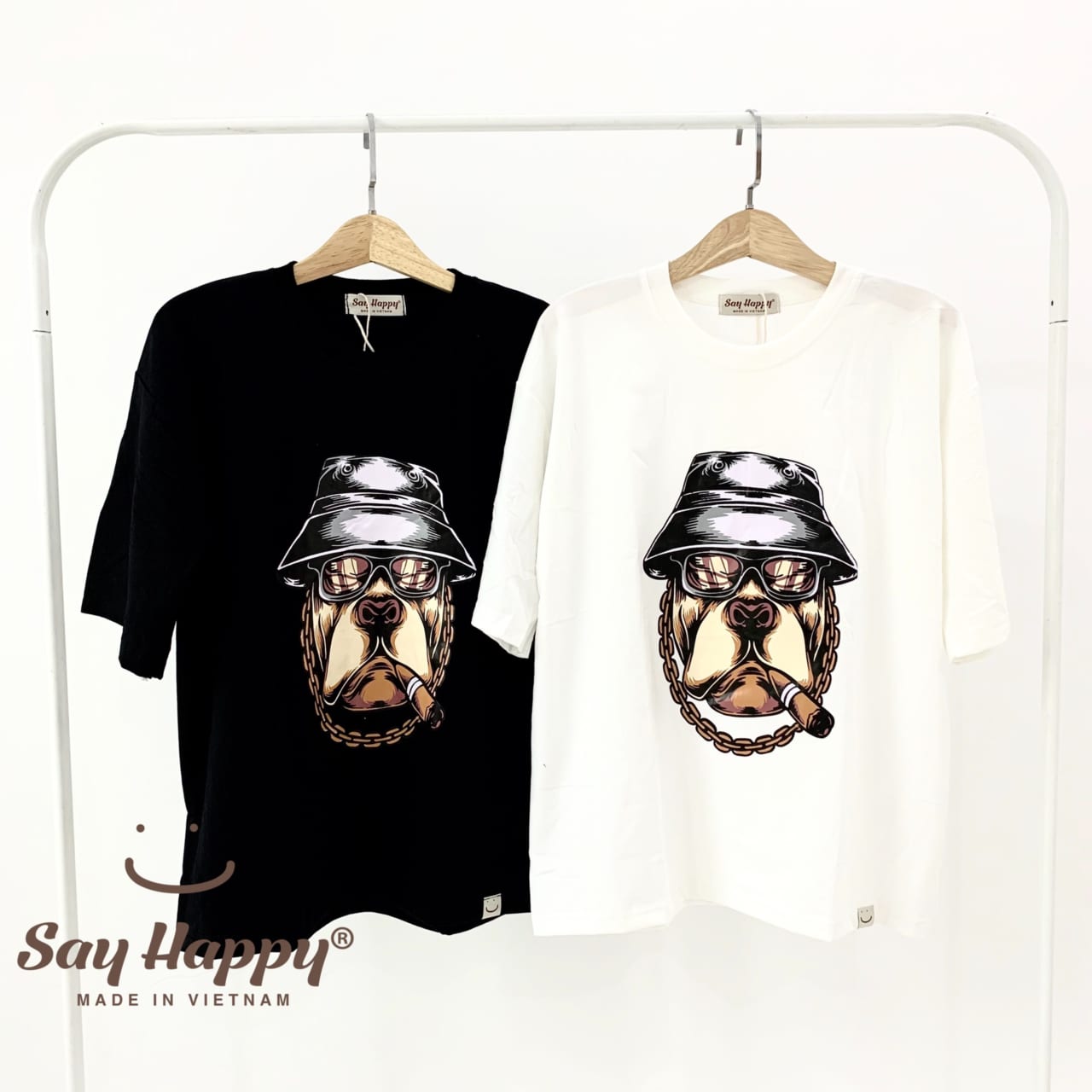 Áo thun tay ngắn pub ngầu Say Happy