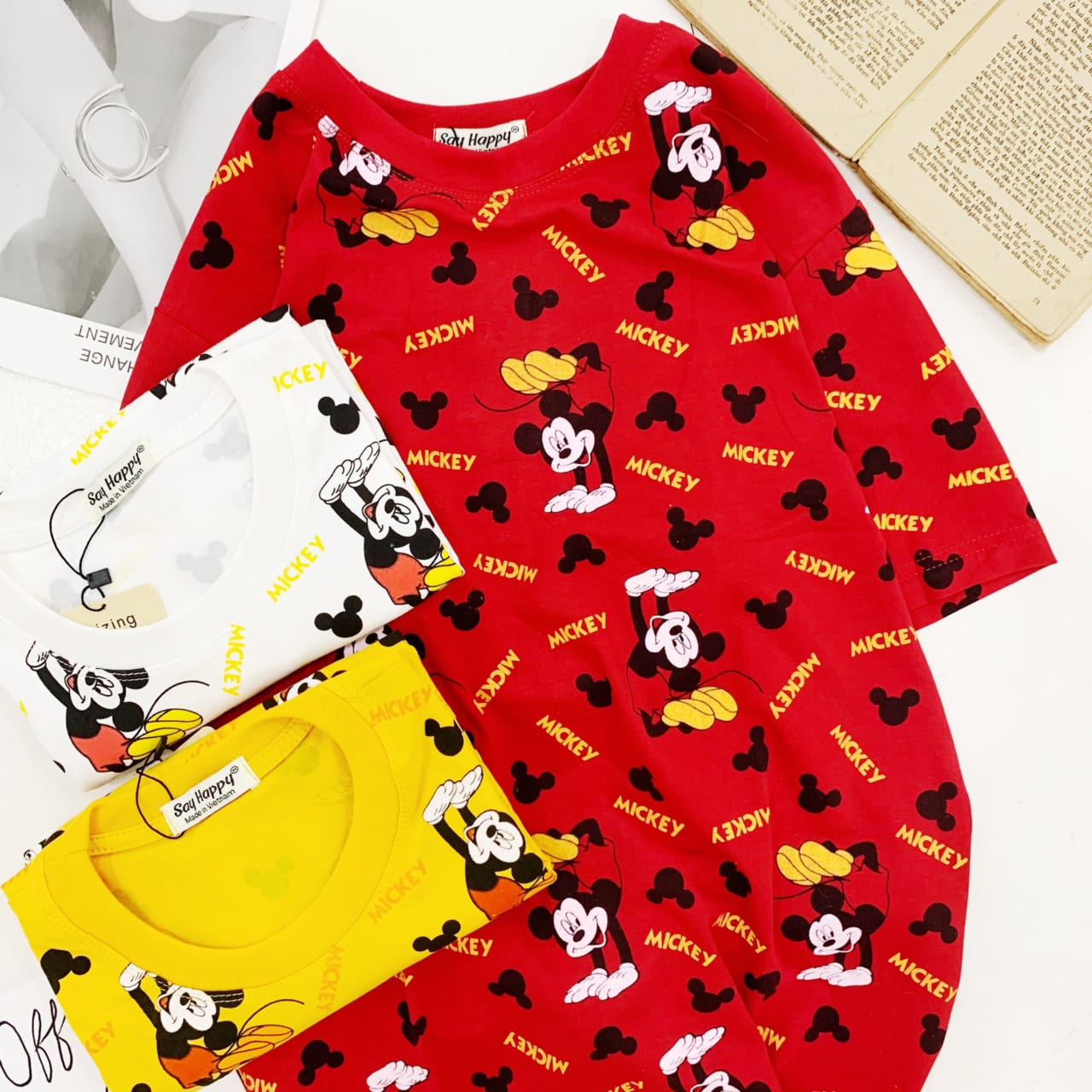 Áo thun Mickey Say Happy