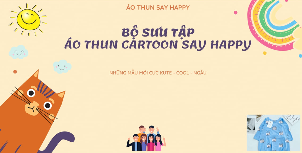 Bộ sưu tập áo thun Cartoon Say Happy