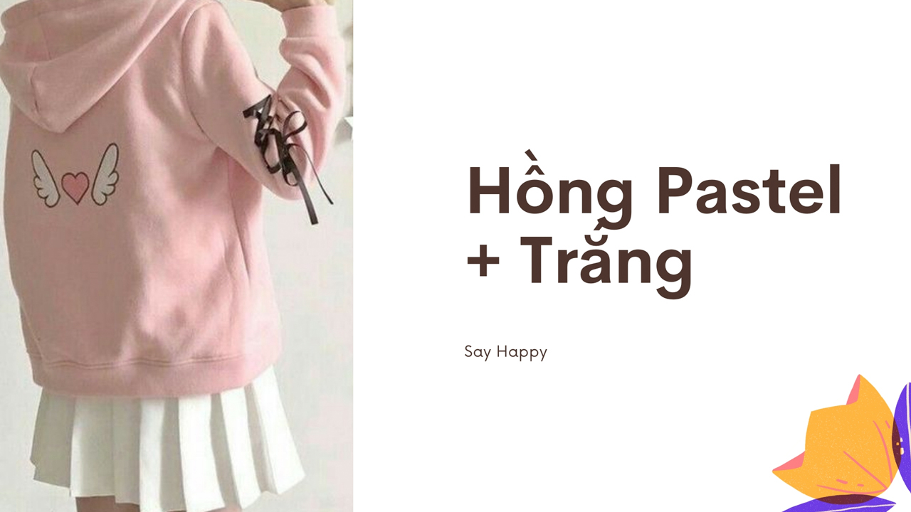 Mix hồng Pastel và trắng