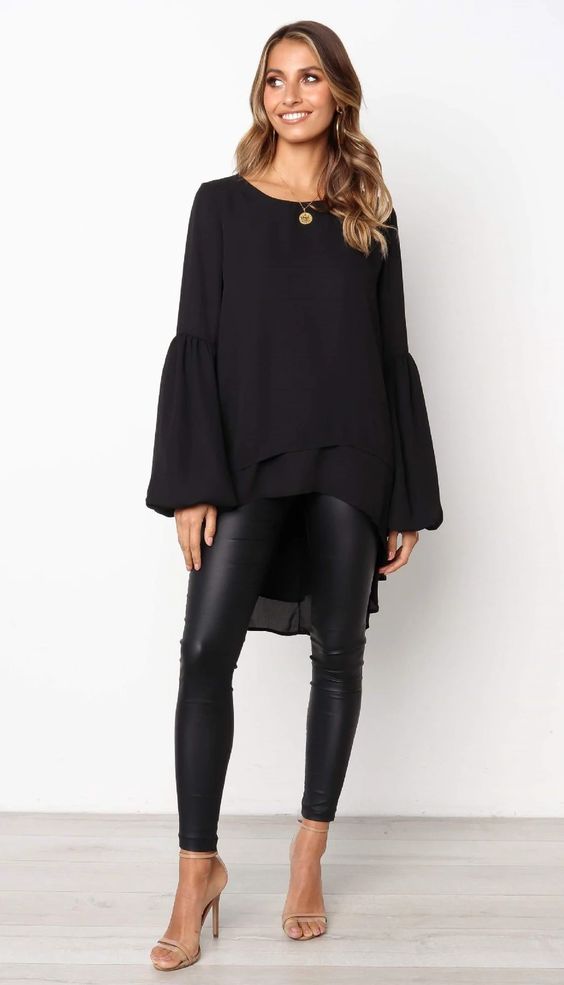 Phối legging và áo maxi