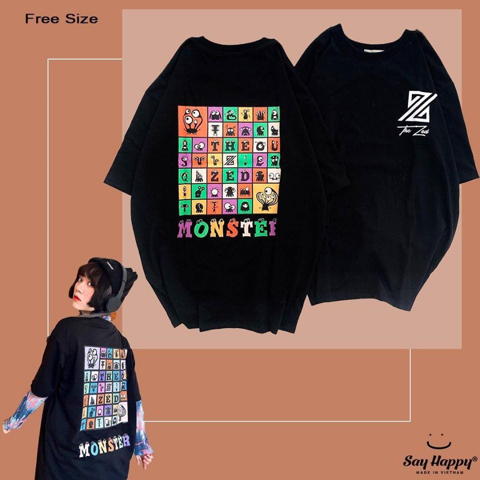 Áo đen Monster Say Happy trong bộ sưu tập áo thun Go to School của Say Happy