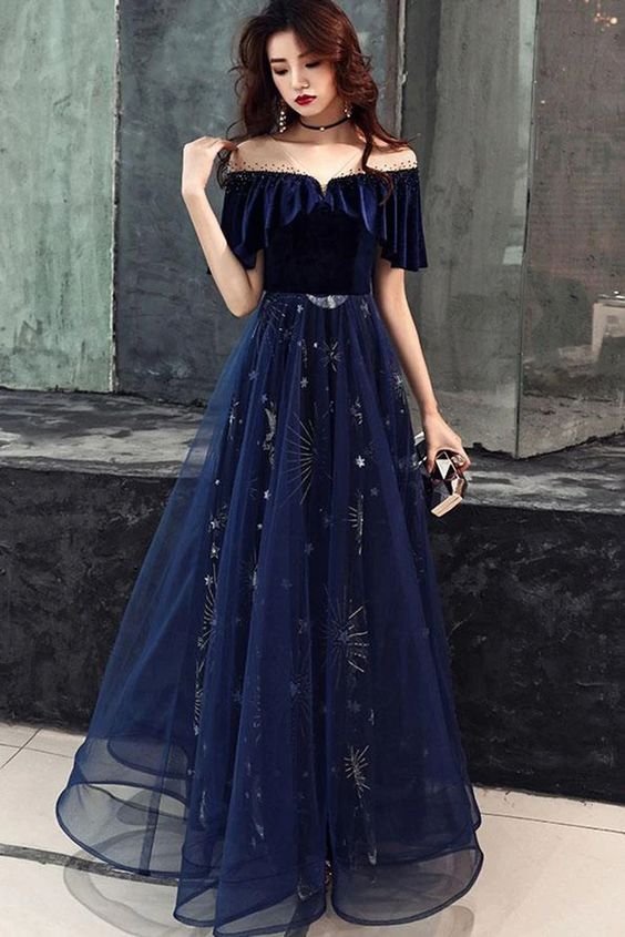 Đầm xòe dài rữ rỡ dự tiệc