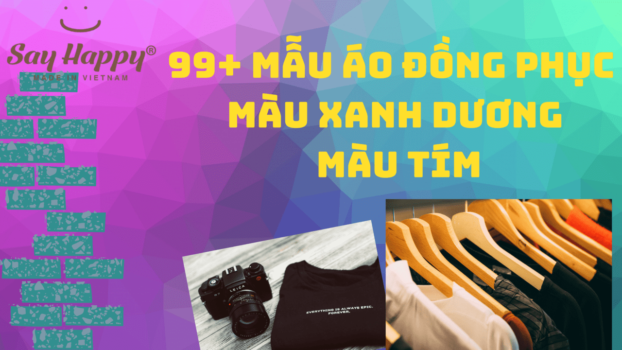 99+ mẫu áo đồng phục màu xanh dương, màu tím
