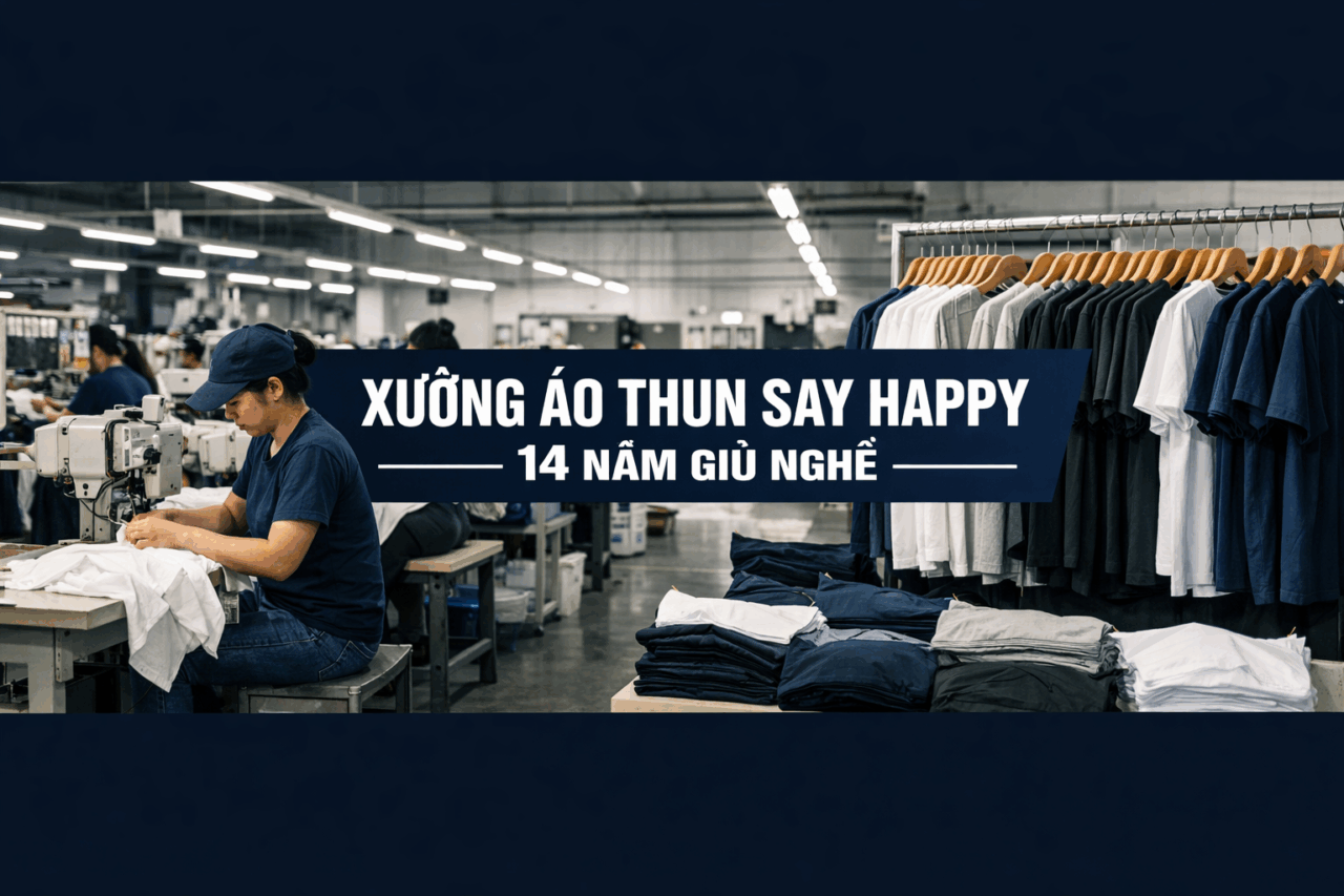 Xưởng may áo thun TPHCM Say Happy – công nhân may chuyền