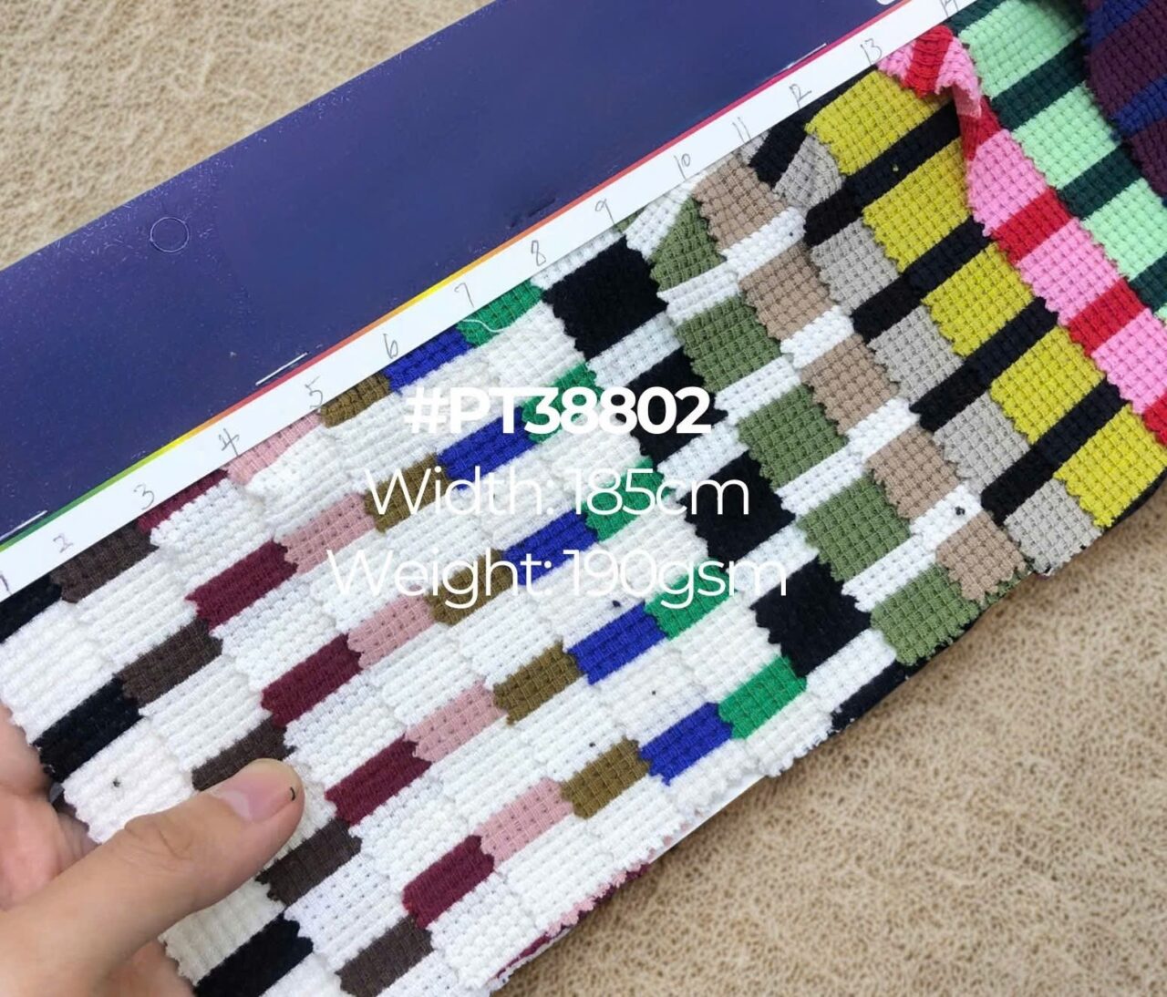 Bảng vải sọc xưởng áo thun say happy