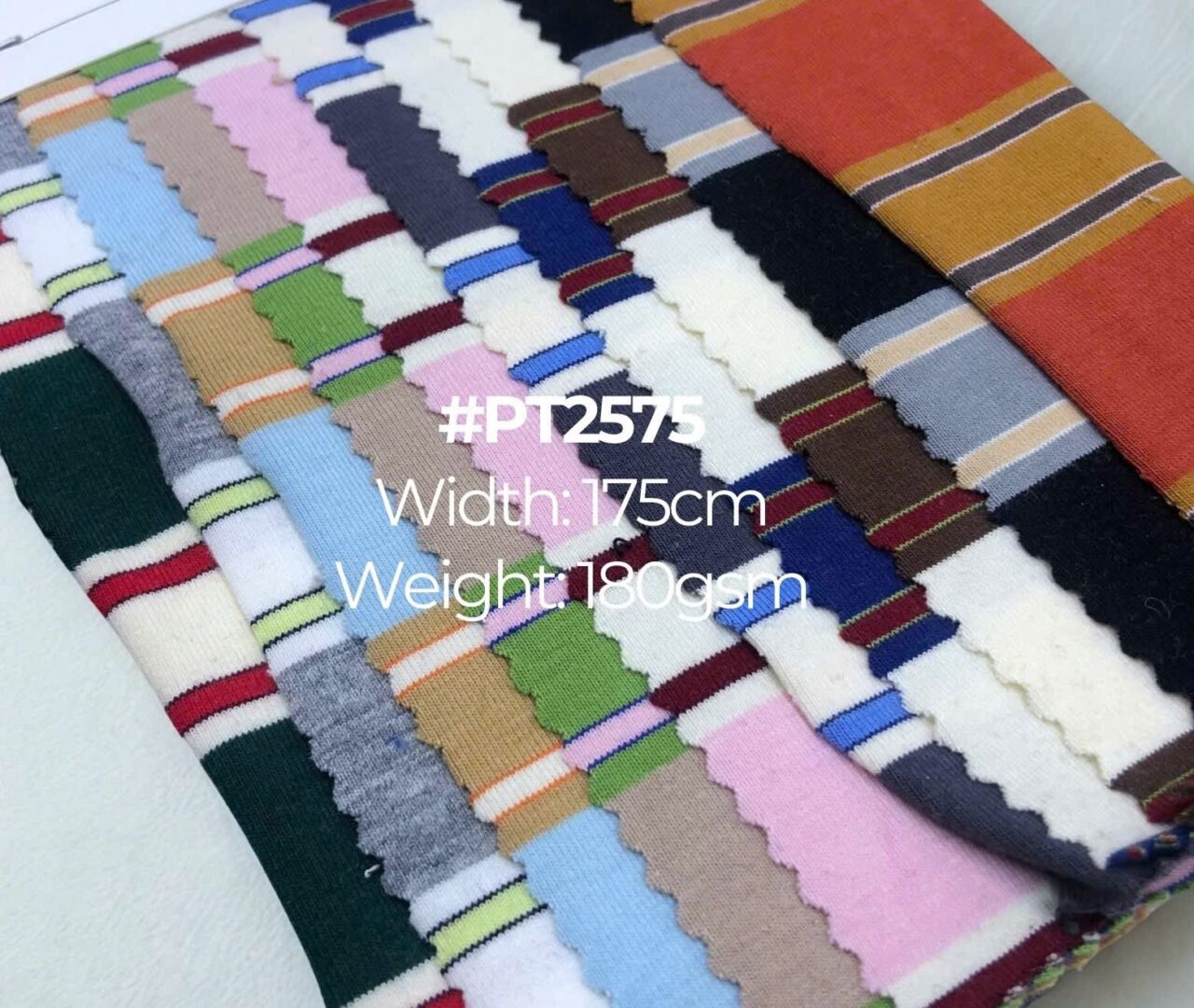 Bảng vải sọc xưởng áo thun say happy