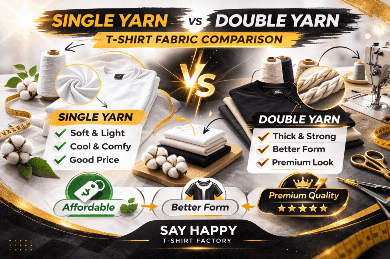 So sánh cận cảnh sợi đơn và sợi chập trong vải áo thun – chất liệu mềm nhẹ và sợi xoắn dày chắc