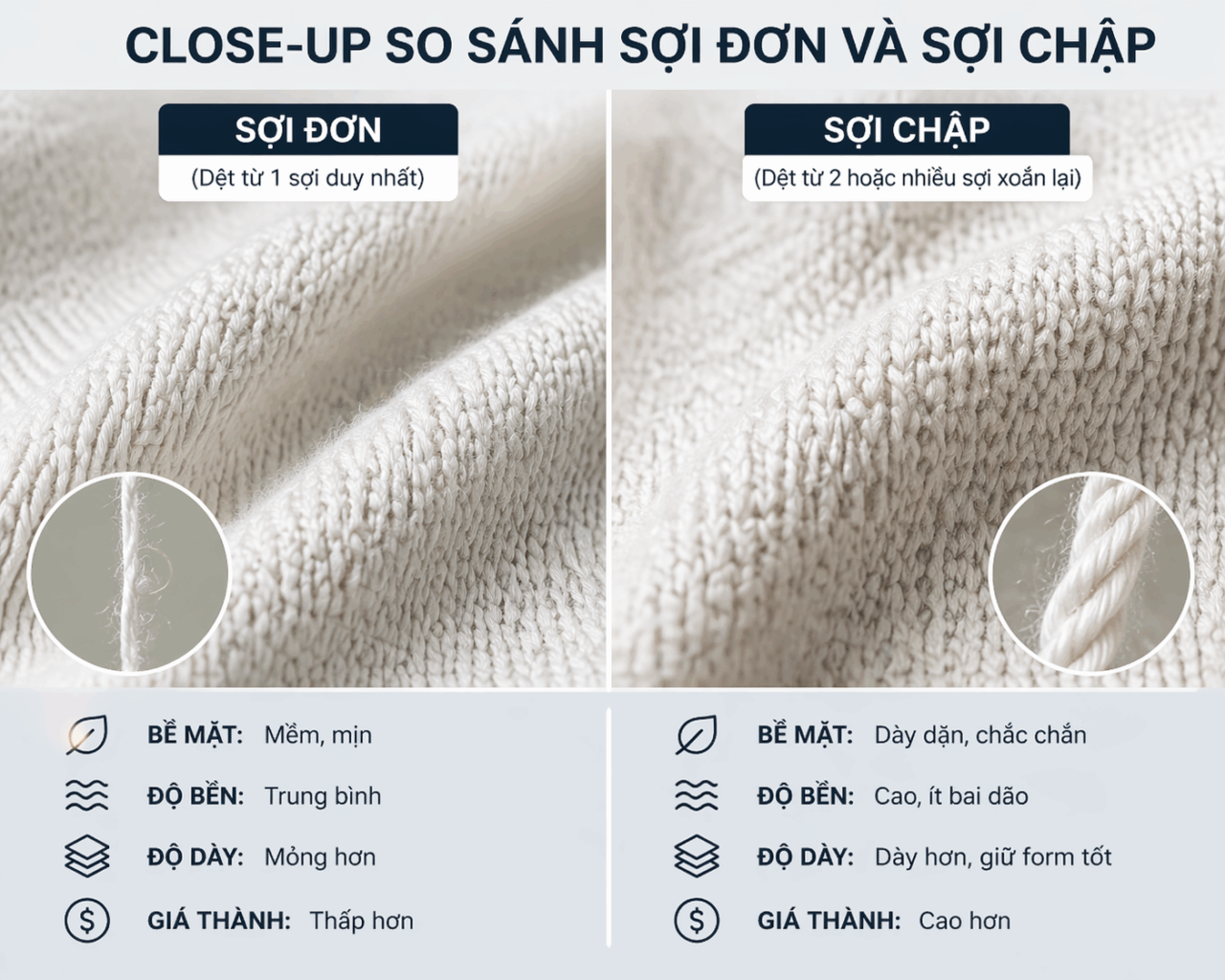 so sanh soi don va soi chap ao thun