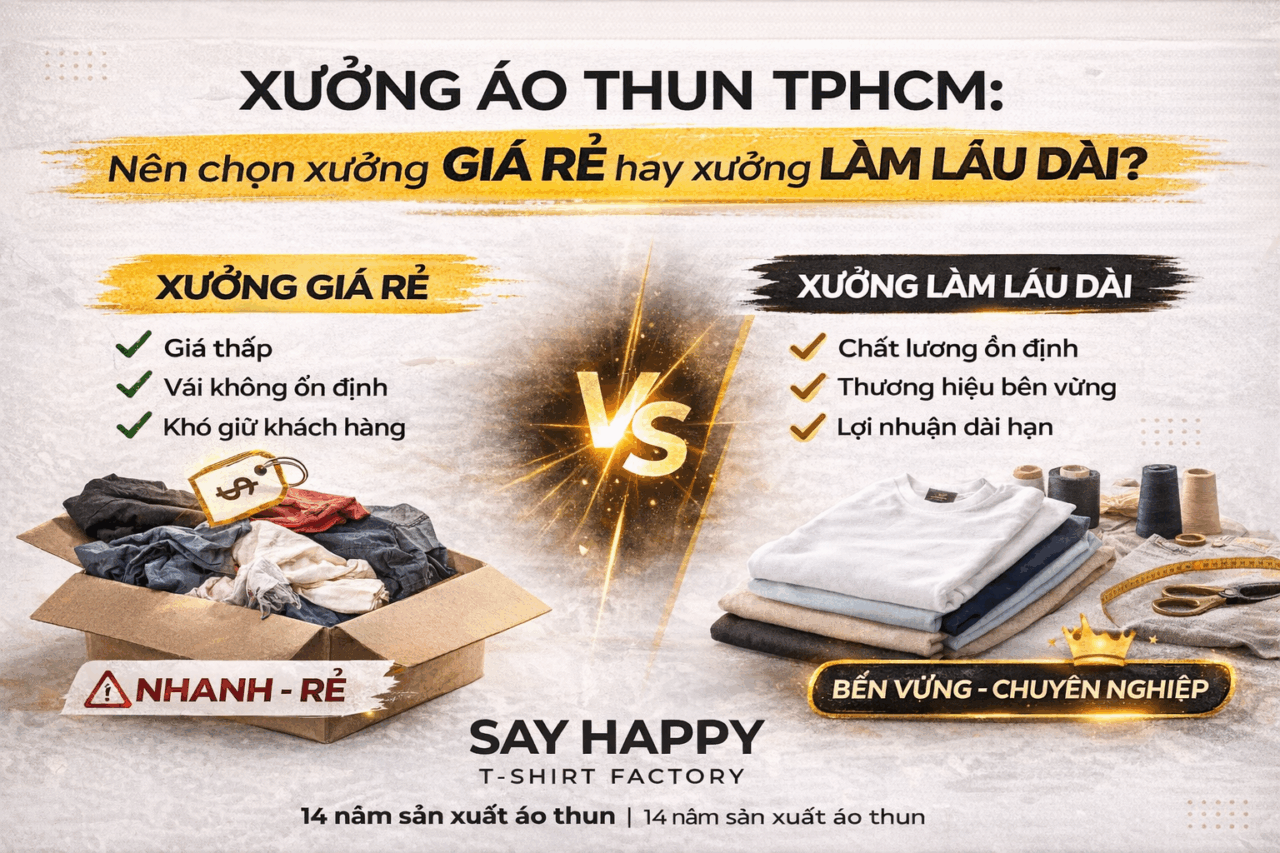 Xưởng áo thun HCM nên chọn giá rẻ hay lâu dài