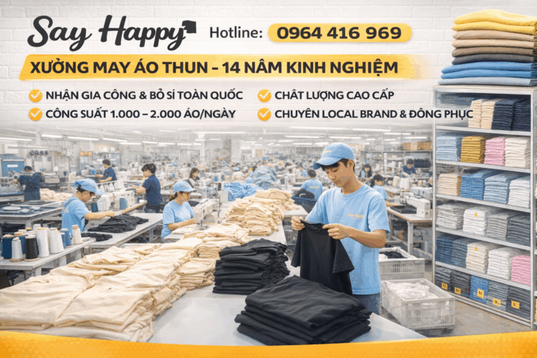 🧵 XƯỞNG MAY ÁO THUN TPHCM – 14 NĂM KINH NGHIỆM | NHẬN GIA CÔNG & BỎ SỈ TOÀN QUỐC