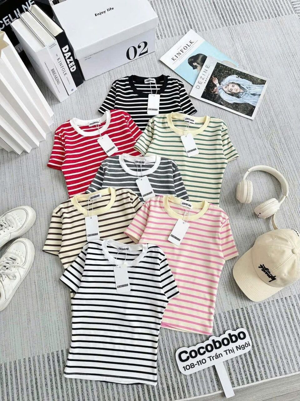 sản xuất áo thun sọc tại xưởng may Say Happy tphcm với form boxy local brand