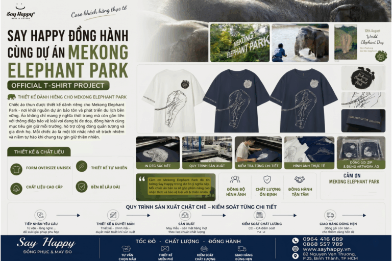 Say Happy Đồng Hành Cùng Mekong Elephant Park - Officical T-Shirt Project