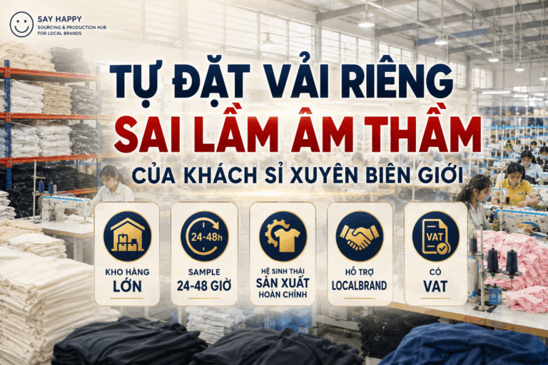 Vì Sao Khách Sỉ Xuyên Biên Giới Nên Chọn Xưởng Có Kho Phôi Sẵn Thay Vì Đặt Vải Riêng