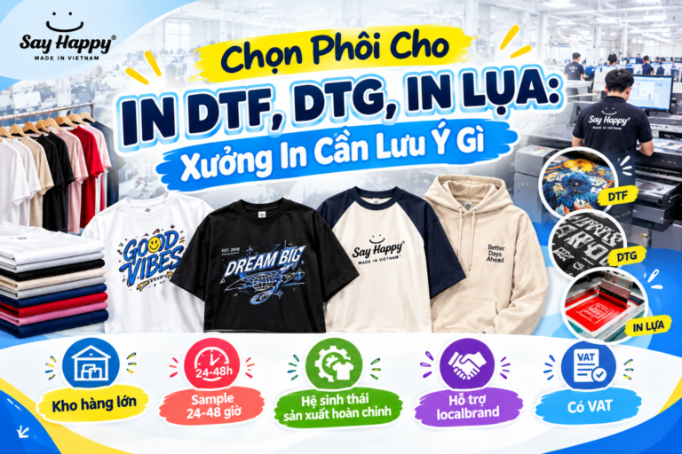 Chọn Phôi Cho In DTF, DTG, In Lụa: Xưởng In Cần Lưu Ý Gì